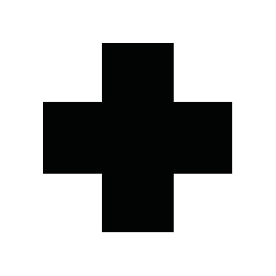 Swiss Cross 2 - Plus Cross Pattern - Minimal Geometric Pattern - Saltire - Black Digital Art by Studio Grafiikka