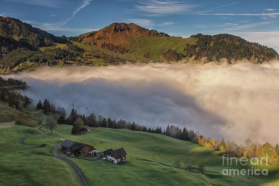 Nature Photograph - Swiss green mountain top by Liran Eisenberg