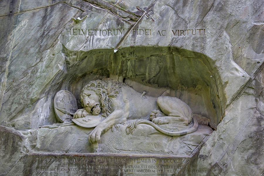 Swiss Lion Monument Photograph