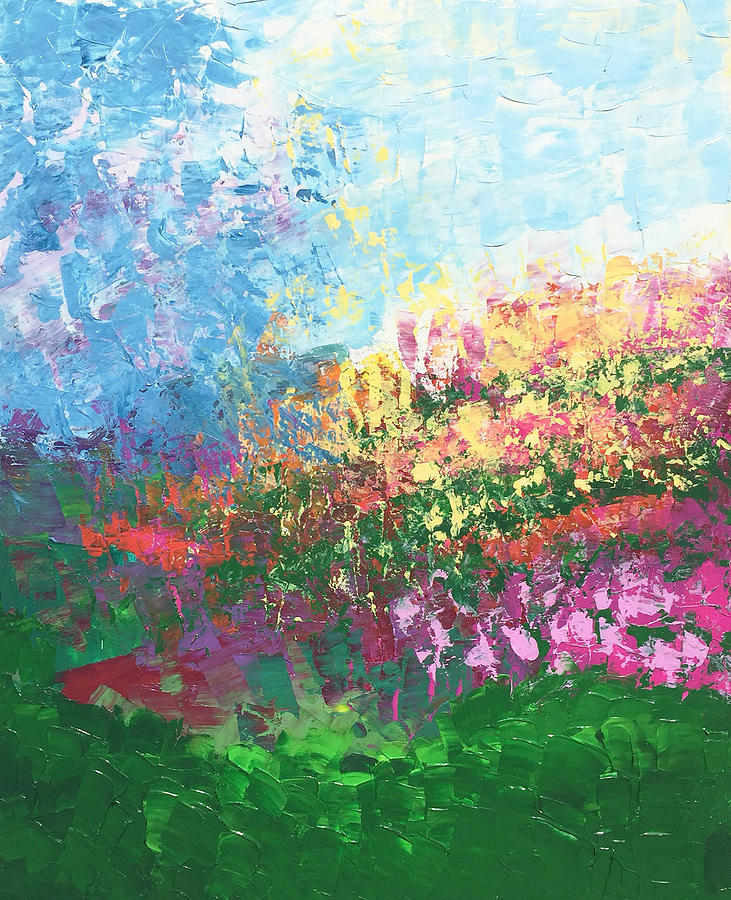 Swiss Meadow Painting by Linda Bailey