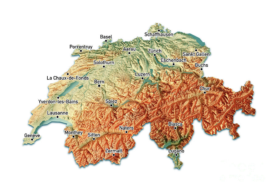 map of switzerland with cities