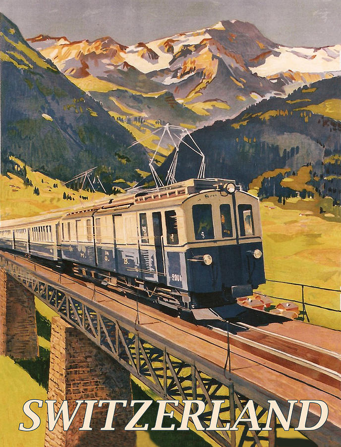Switzerland by Train Digital Art by Long Shot