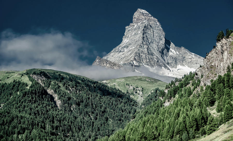 Switzerlands Matterhorn, Desaturated Version Photograph by Marcy Wielfaert