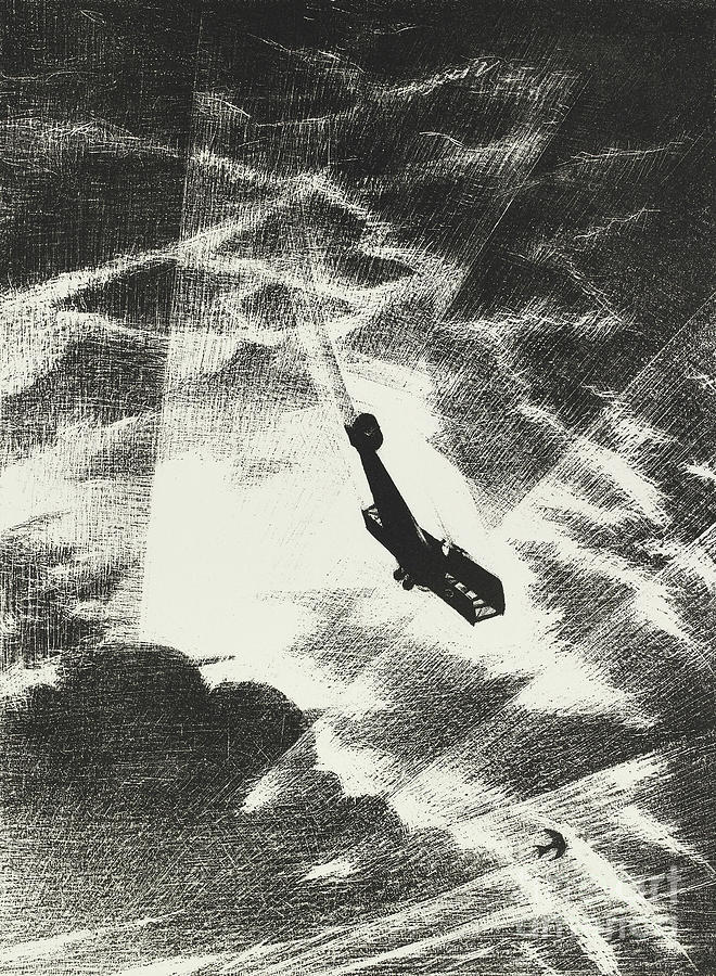 Swooping down on a Taube, 1917 Painting by Christopher Richard Wynne Nevinson