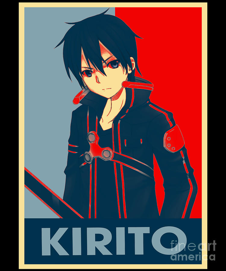 Sword Art Online Retro Art Kirito Drawing by Fantasy Anime - Fine Art ...