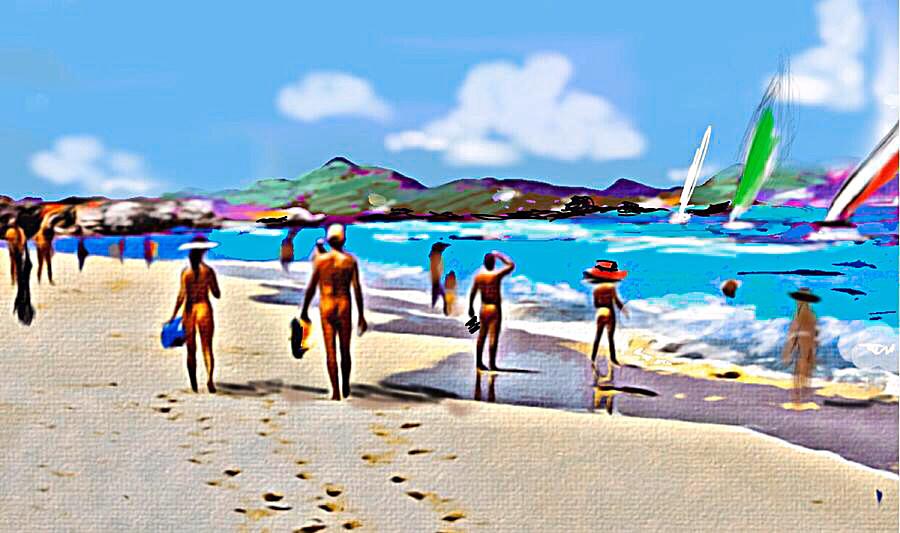 Sxm Nude Beach In Orient Bay Drawing By Patty Meotti Pixels