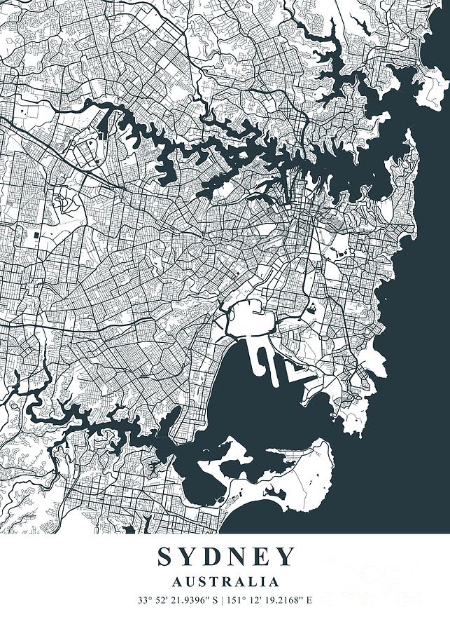 Sydney Australia Dusk Plane Map Photograph By Tien Stencil Pixels 6418