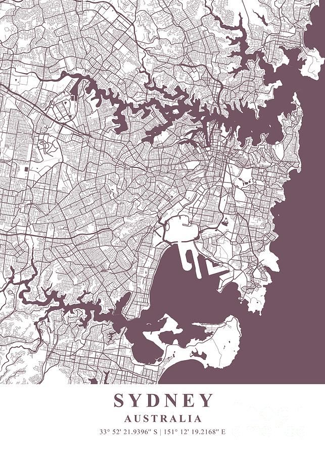 Sydney - Australia Orchid Plane Map Photograph by Tien Stencil | Fine ...