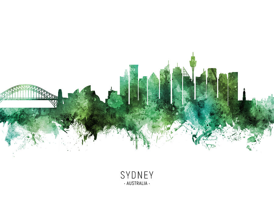 Sydney Skyline Digital Art - Sydney Australia Skyline #07 by Michael Tompsett
