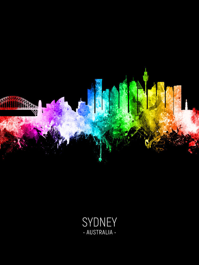 Sydney Australia Skyline #87 Digital Art by Michael Tompsett