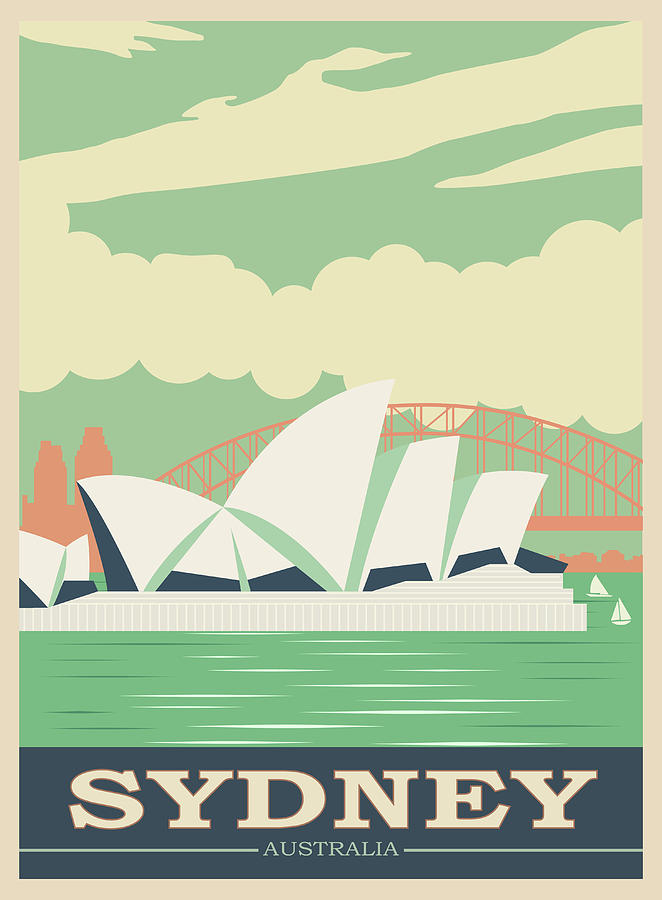 Sydney Australia Travel Poster Drawing by Travel Poster - Fine Art America