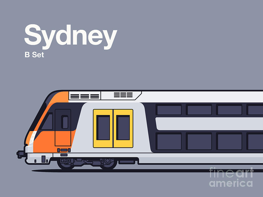 Sydney B Set Waratah Australia World Train Side Grey Digital Art by Organic Synthesis Sydney B Set Waratah Australia World Train Side Grey Digital Art by Organic Synthesis