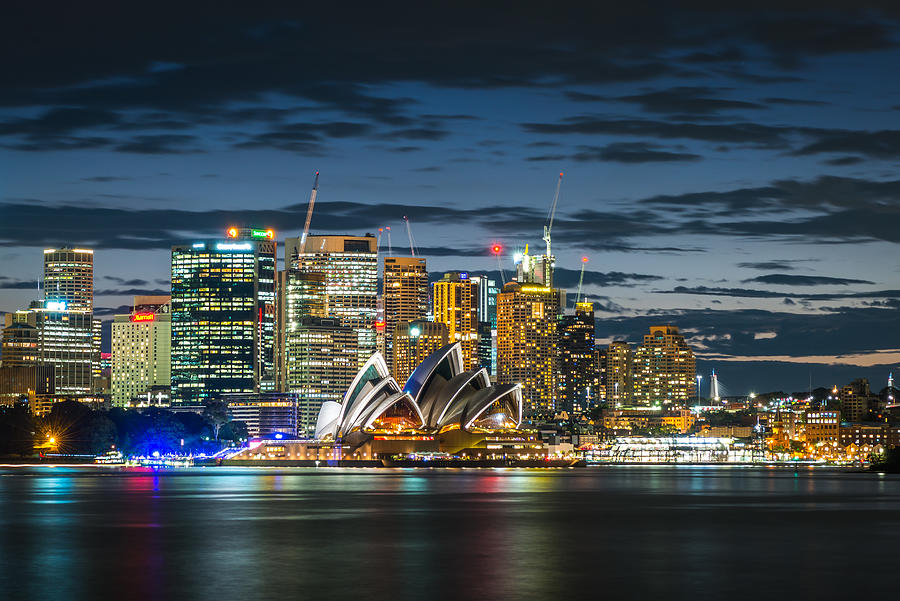 Sydney City Twilight Photograph by Brook Attakorn