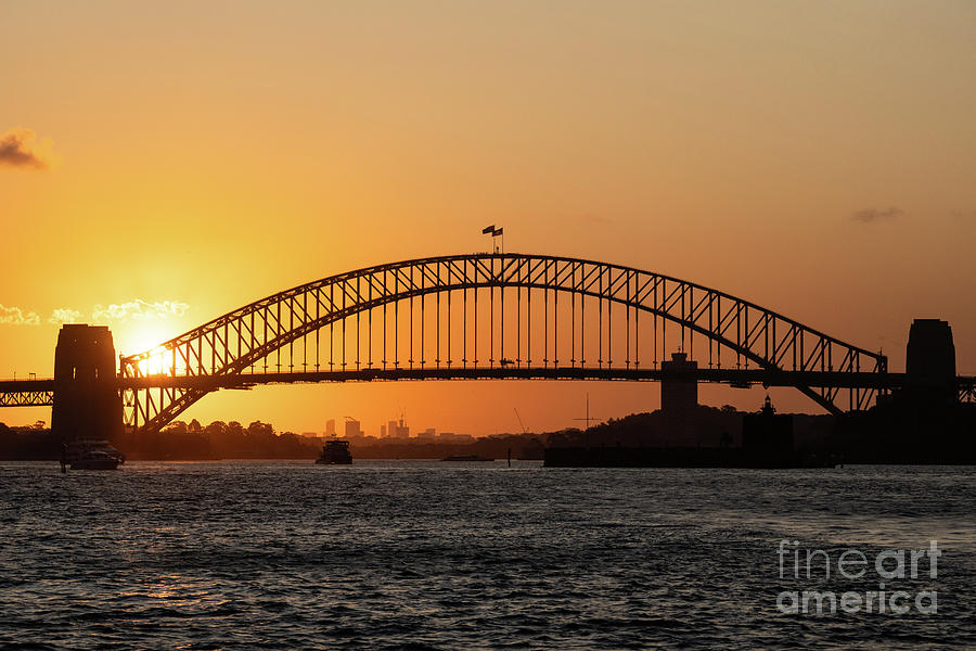 Sydney harbor bridge at sunset Photograph by Didier Marti