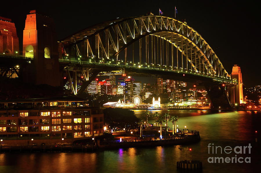 Sydney Harbor Bridge VIVID Festival Photograph by Diana Mary Sharpton