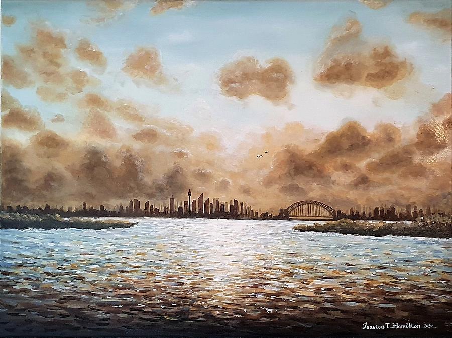 Sydney Harbour At Dusk Painting