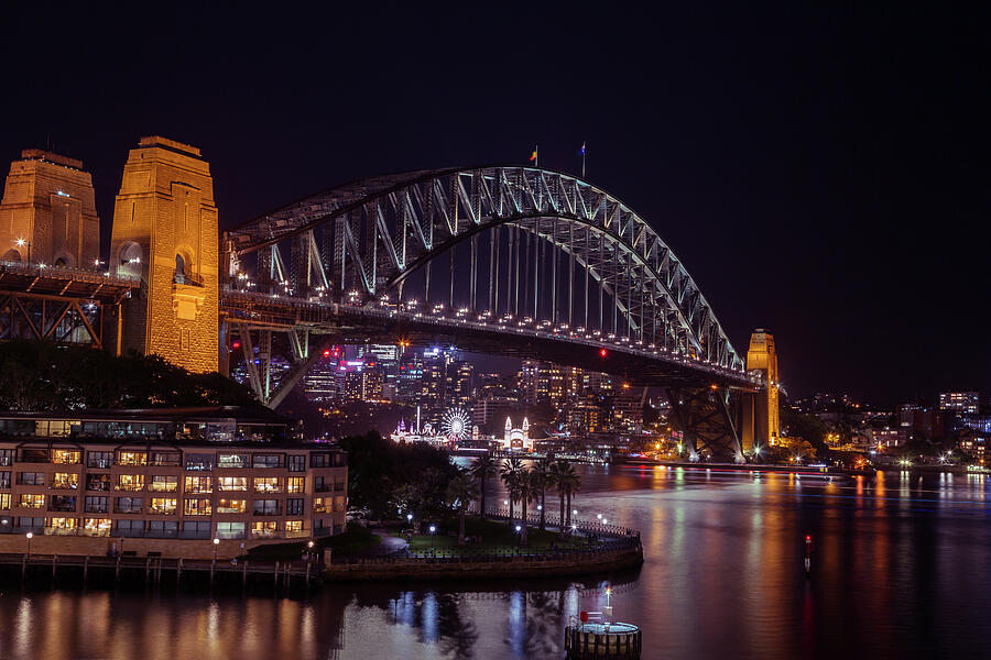 Sydney Harbour Bridge at Night Photograph by John Daly
