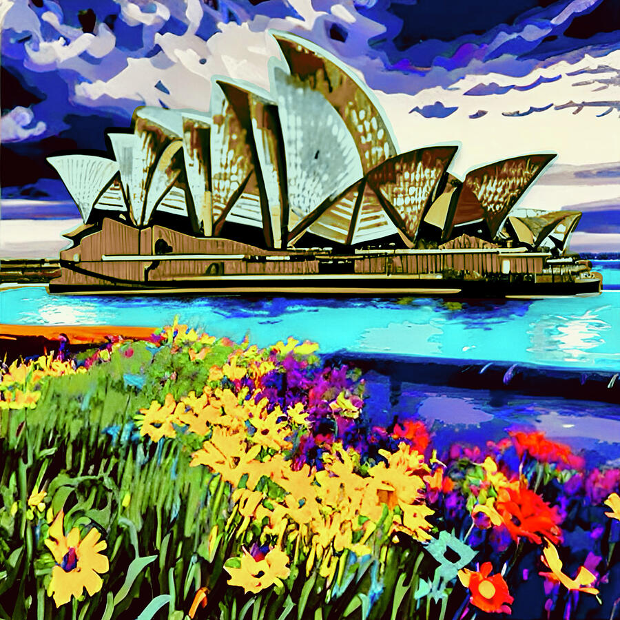 Flower Digital Art - Sydney Opera House AI Art by Designs By Nimros