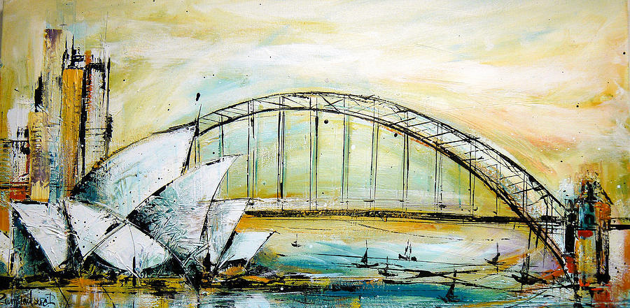 Sydney Opera House And Harbour Bridge Print Painting