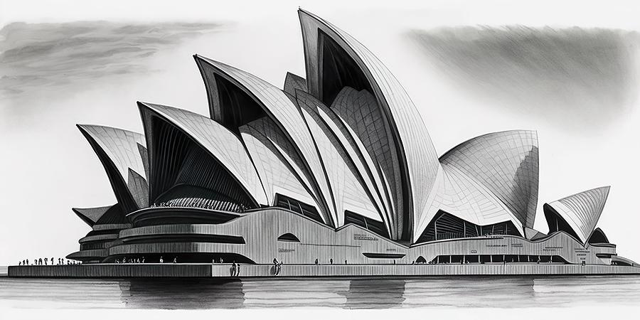 SYDNEY OPERA HOUSE ink painting.1 Jigsaw Puzzle by Fabrizio Cassetta -  Pixels