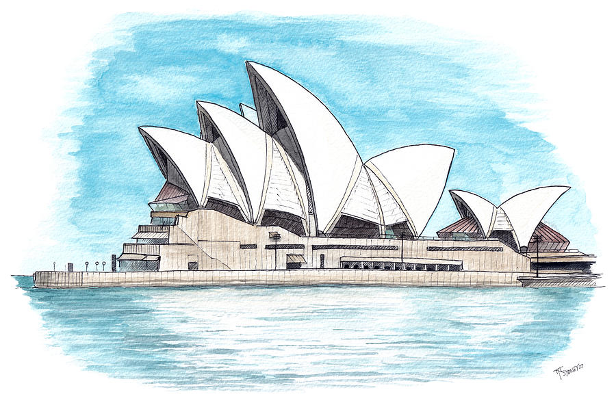 Sydney Opera House Painting by Tom Napper