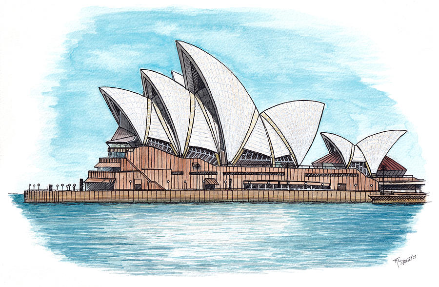 Sydney Opera House V2 Painting by Tom Napper