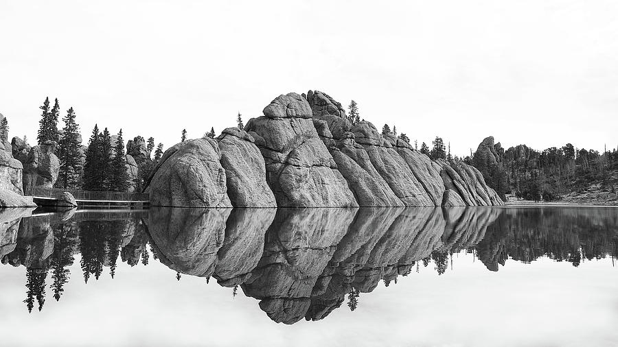 Sylvan Lake Reflections Black And White Photograph by Dan Sproul