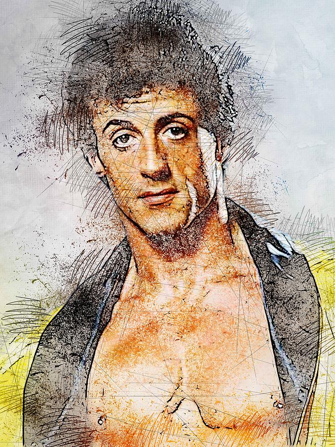 Sylvester Stallone Digital Art by Streich Roslyn | Pixels