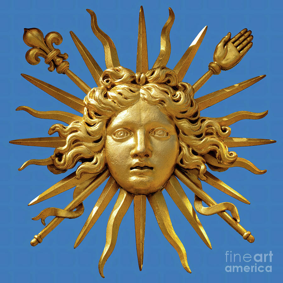 Symbol of Louis XIV the Sun King - Blue Background by Ulysse Pixel