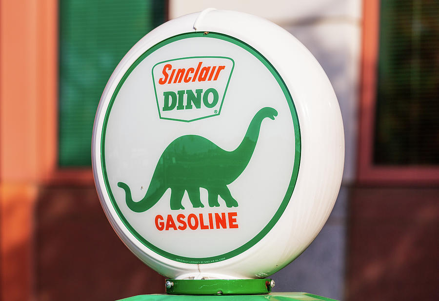 Symbol On Top Of Sinclair Dino Gas Pump Photograph