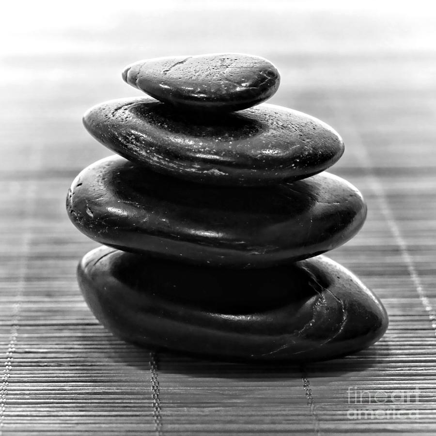 Symbolic Black Zen Stone Cairn for Calm Meditation Photograph by Olivier Le Queinec