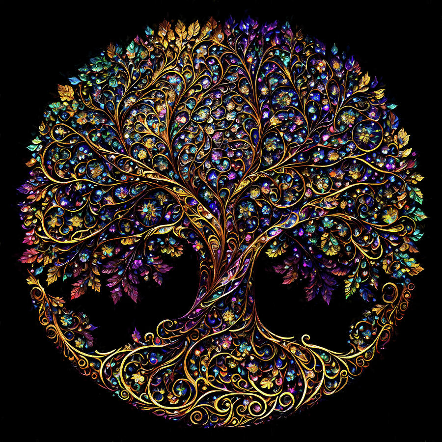 Symbolic Tree of Life Digital Art by Peggy Collins