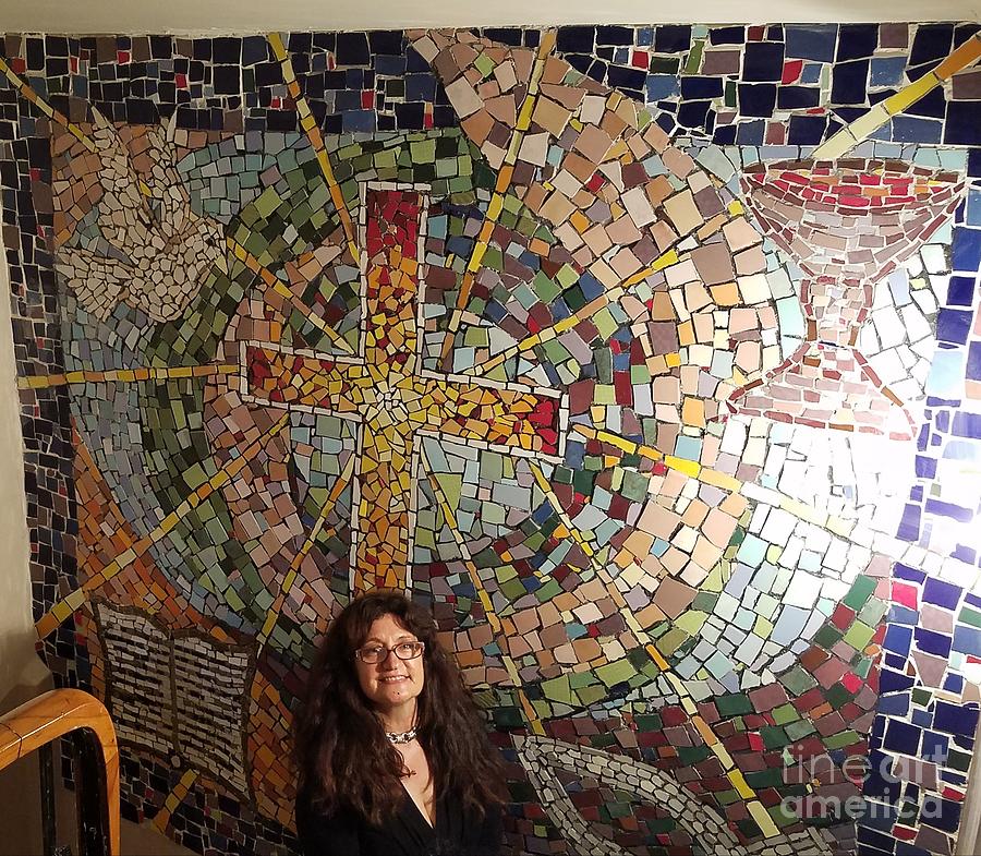 Symbols of Faith Mosaic Mixed Media by Lou Ann Bagnall