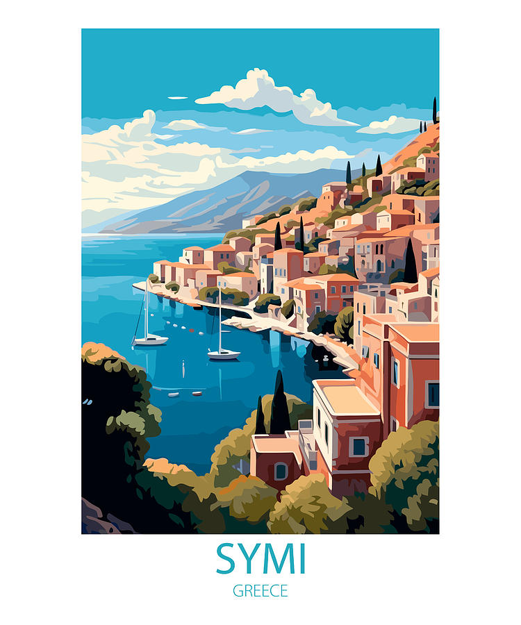 Grand Canyon National Park Mixed Media - Symi Greece by Travel Posters