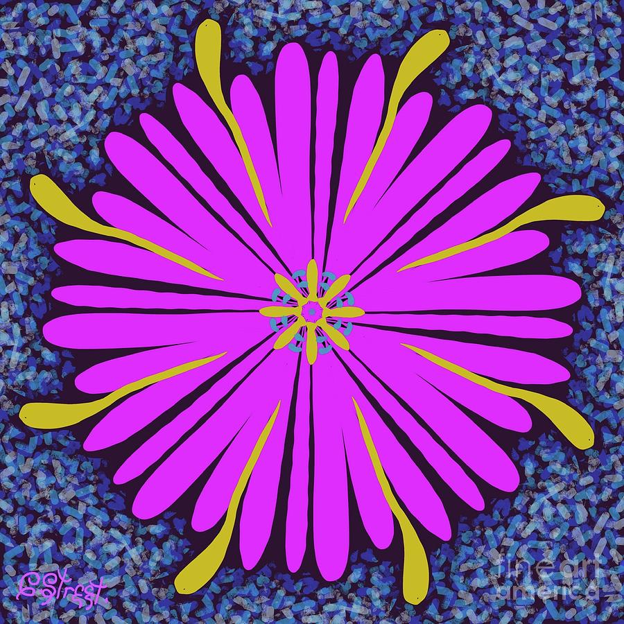 Mandala Purple Daisy Digital Art