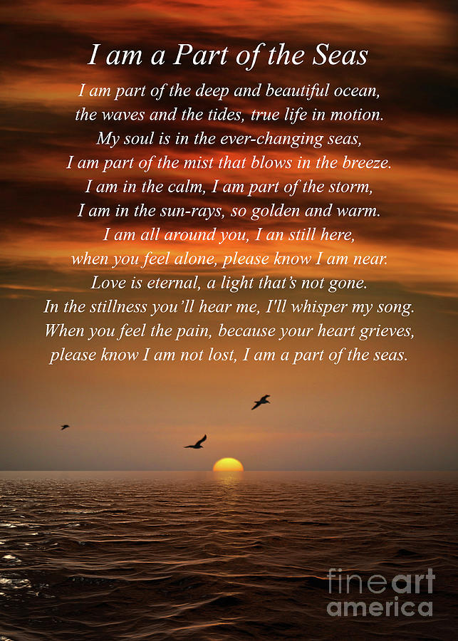 Sympathy Memorial Tribute Burial at Sea or Sea Lover Spiritual Poem ...