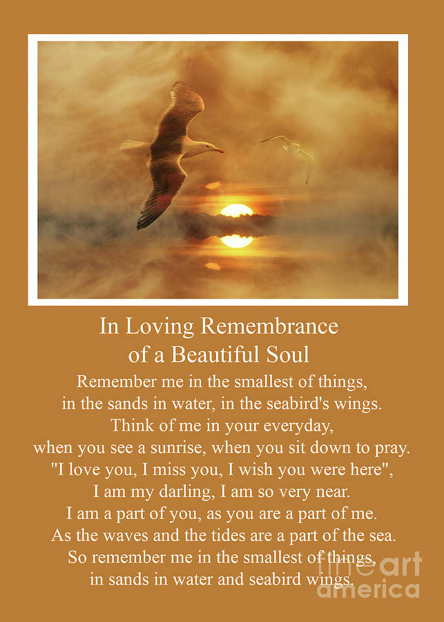 Sympathy Memorial Tribute with Spiritual Remembrance Poem Sea Ocean Nautical Themed Photograph by Stephanie Laird