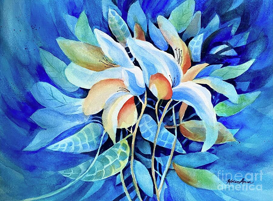 Symphony in Blue Painting by Karen Ann