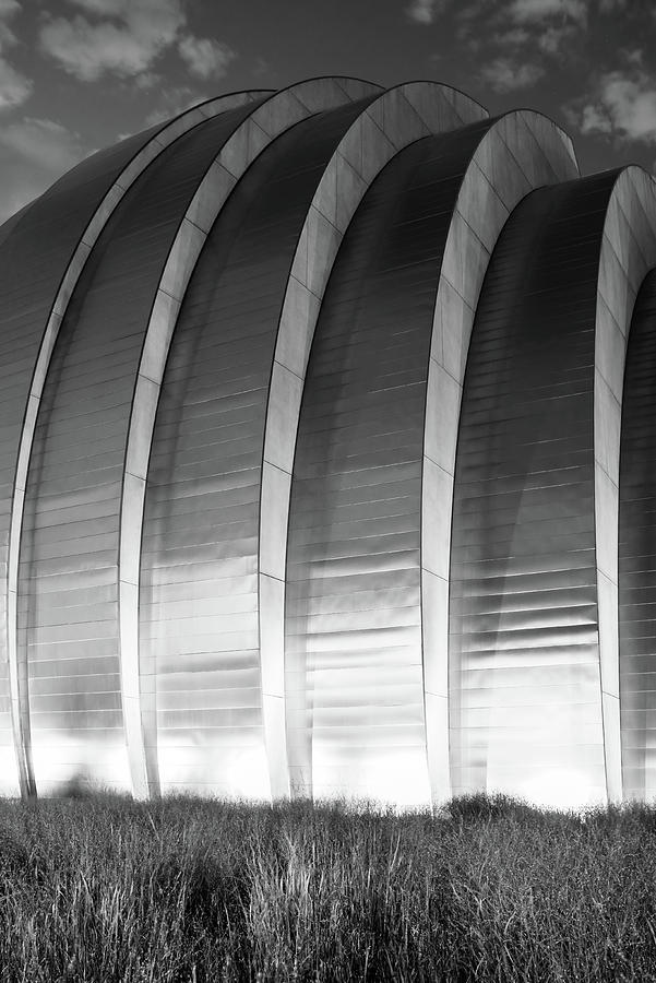 Symphony in Monochrome - The Kansas City Kauffman Center Architectural Elegance Photograph by Gregory Ballos