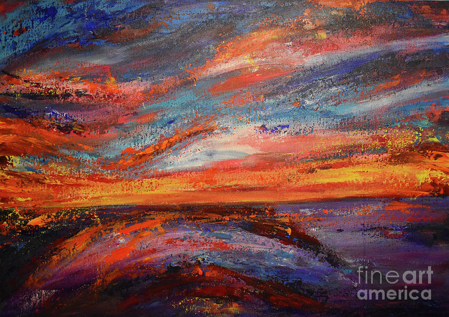 Symphony Of The Sunset  Painting by Leonida Arte