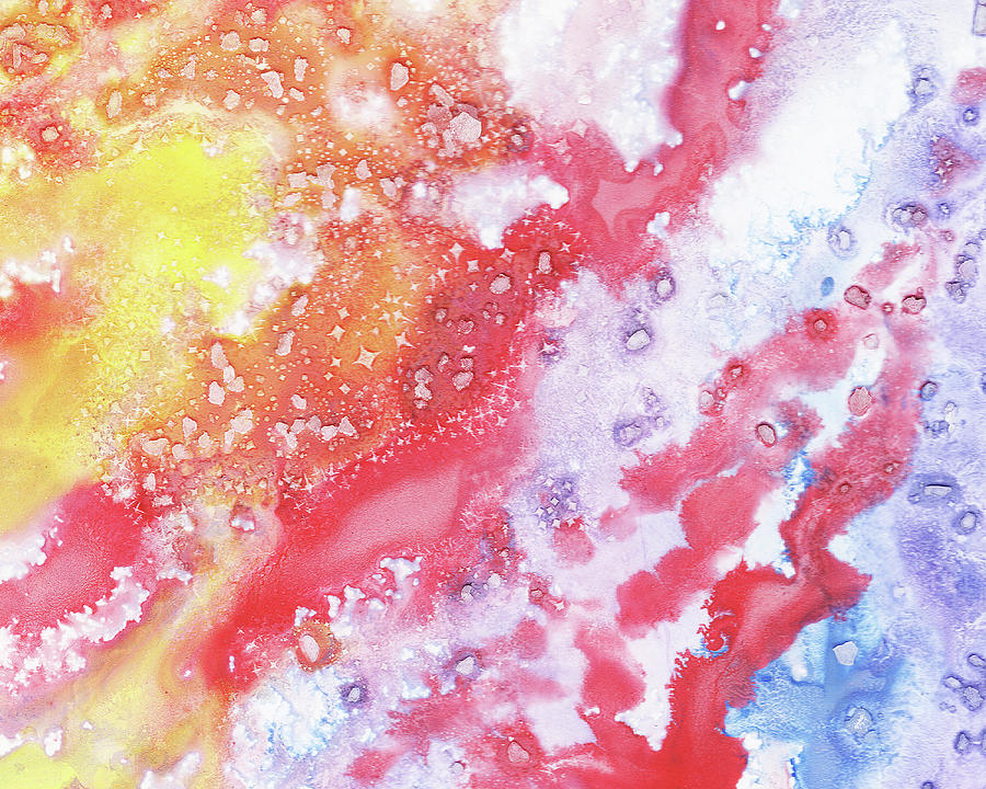 Synergy Of Crystal And Abstract Watercolor Decorative Art VIII Painting by Irina Sztukowski