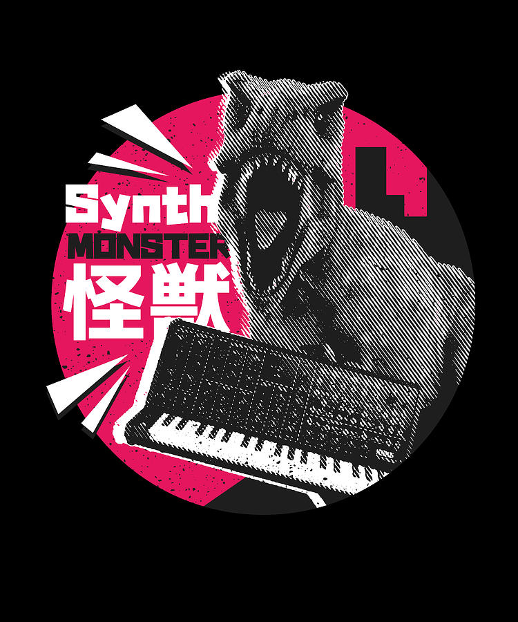 Synth Monster Music Dinosaur With Synthesizer Digital Art By Norman W