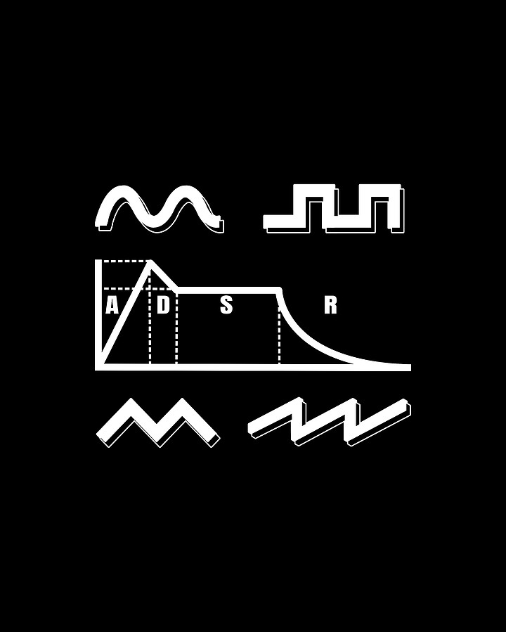 Synthesizer ADSR Envelope Synths Analog Modular Digital Art by Lisa