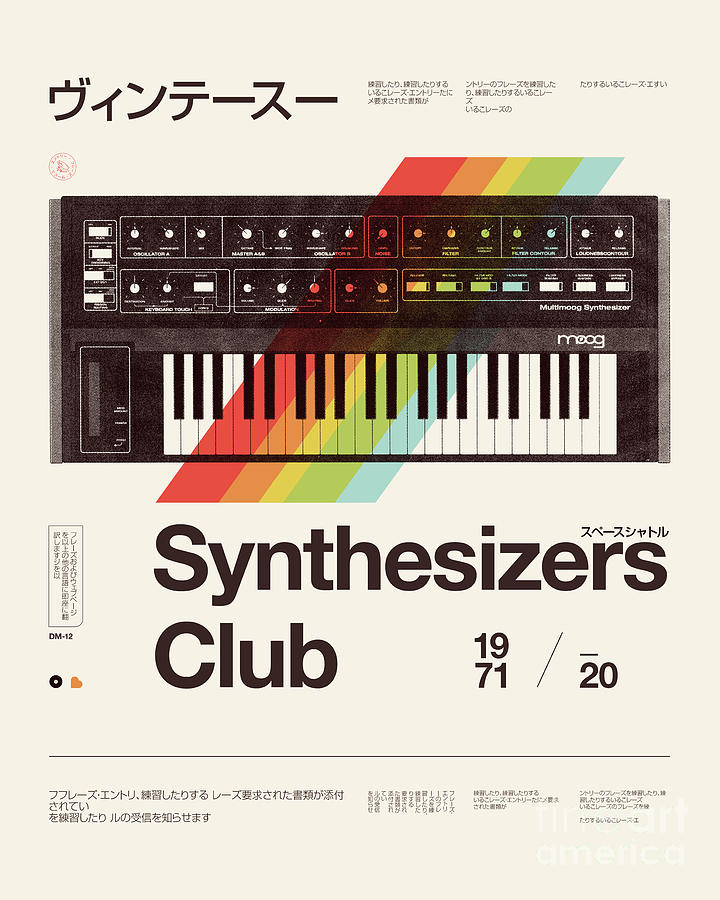 Synthesizers Club Mixed Media by Florent Bodart