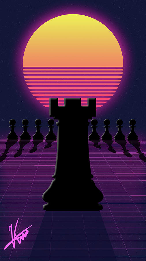 Wall Art Print, Cosmic Chess Rook