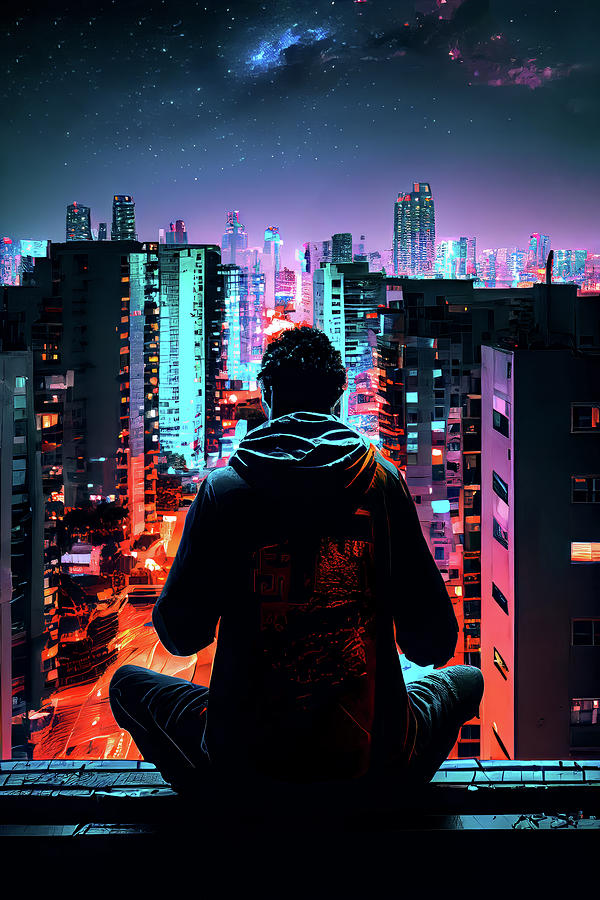 Synthwave City Digital Art by Sieren - Pixels