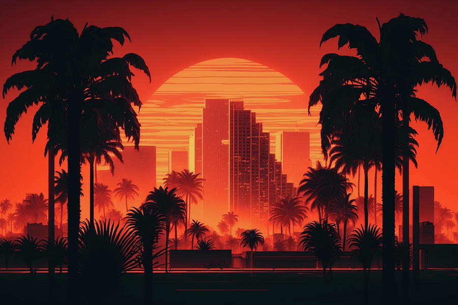 Synthwave Miami Digital Art by Nightarcade - Pixels