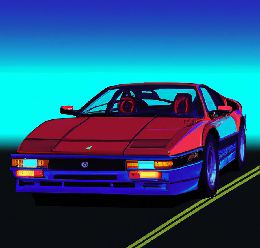 Synthwave Sports Car Digital Art By Alberto Waizel   Fine Art America