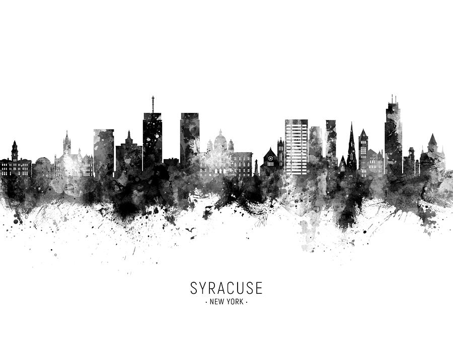 Syracuse Digital Art - Syracuse New York Skyline #65 by Michael Tompsett