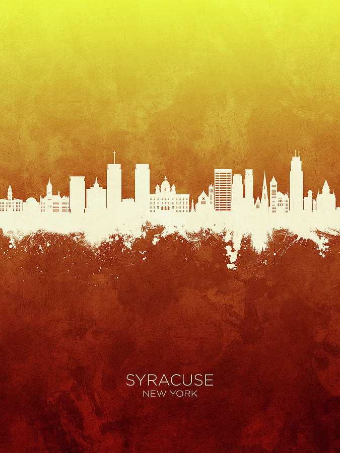 Syracuse New York Skyline #87 Digital Art by Michael Tompsett - Fine ...